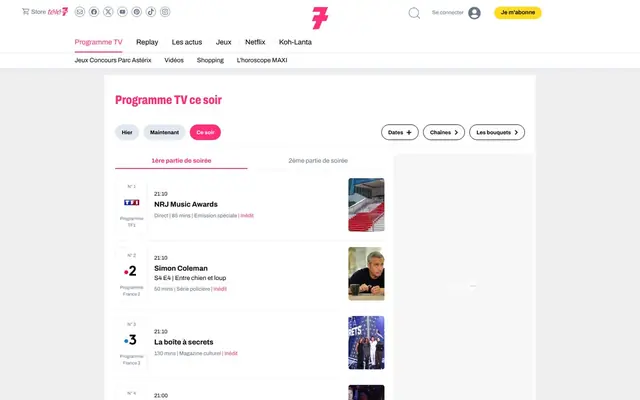 Aperçu du projet sélectionné