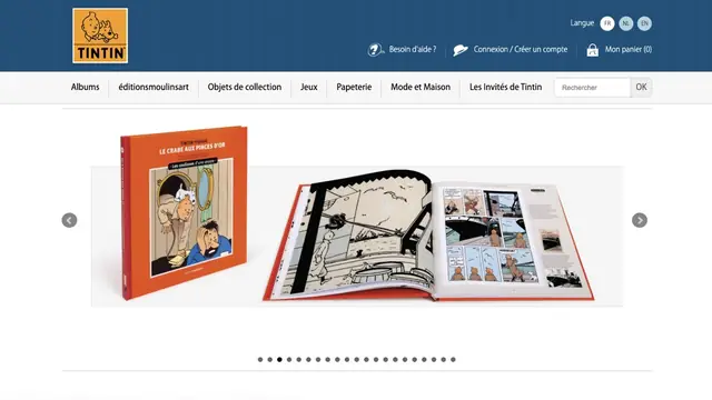 Visuel du projet Tintin Shop réalisé par ArtWhere (projet)